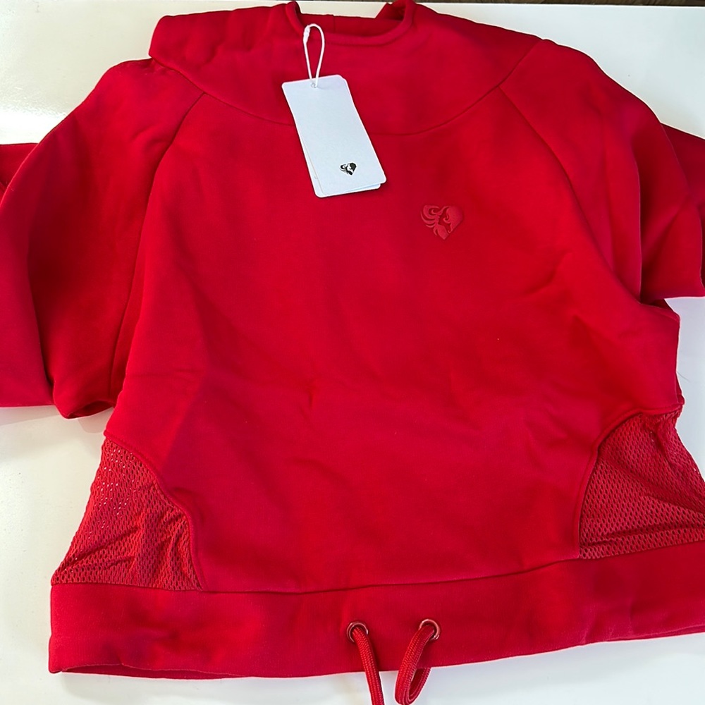Cropped Mesh Hoodie